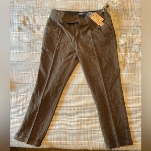 Men Stylish Capri Pants Fold-up Leg Opening Cropped Length Trousers